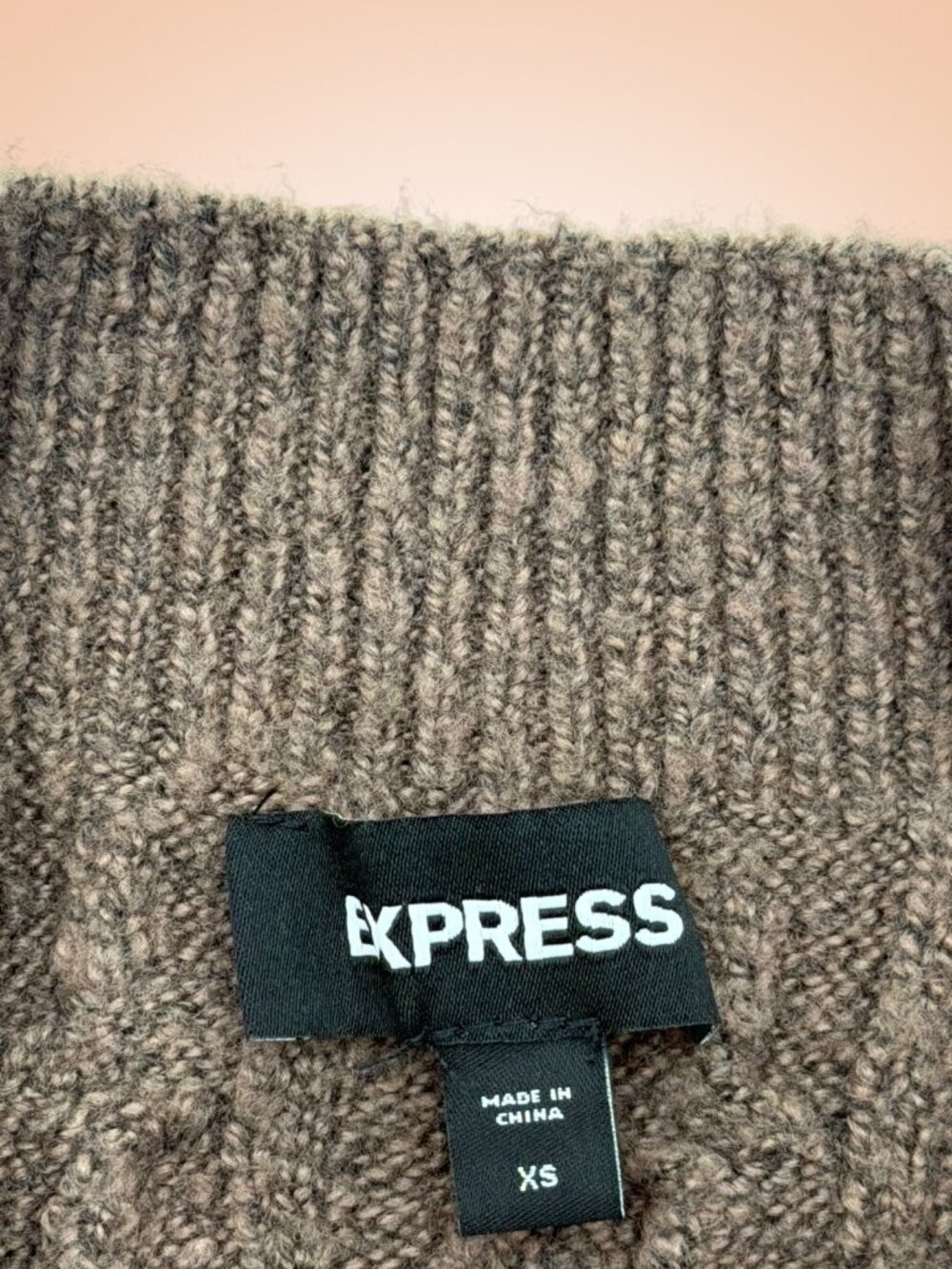 Express Cable Knit Cap Sleeve Mock Neck Sweater XS - Picture 2 of 6